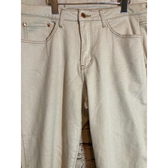 !IT. Jackie Jeans Women 16 Oatmeal Speckled High Rise Straight Leg Ankle Raw Hem - Picture 11 of 16